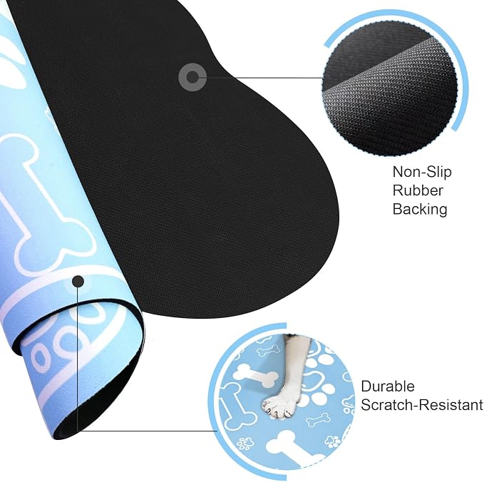 Dog Cat Mat for Food and Water, Rapid Absorbent Pet Feeding Mat, Bone Shaped - Image 3