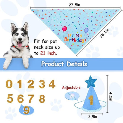 Dog Birthday Party Supplies, Dog Birthday Bandana Set, Dog Boy Girl Birthday - Image 2