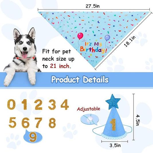 Dog Birthday Party Supplies, Dog Birthday Bandana Set, Dog Boy Girl Birthday - Image 2