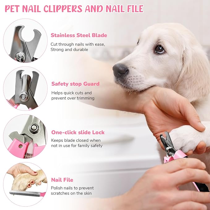 Dog Brush & Grooming Kit – 9-Piece Pet Brush & Deshedding Set - Image 3