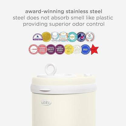 Ubbi Stainless Steel Diaper Pail, Odor Locking, No Special Bag Required - Image 3
