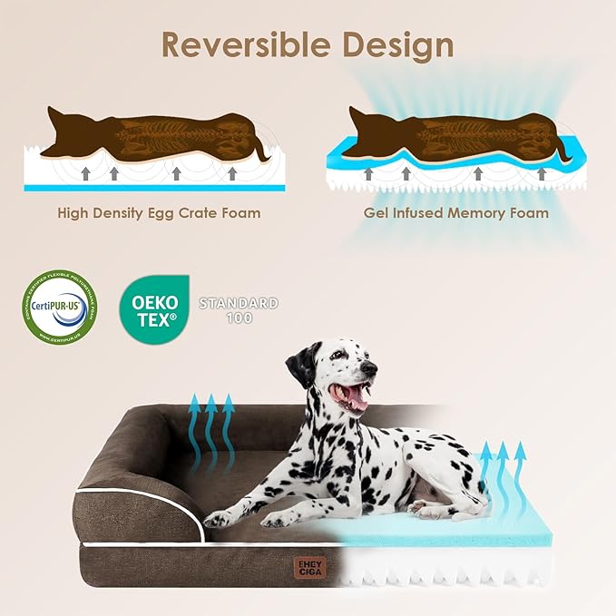 EHEYCIGA Orthopedic Dog Beds for Large Dogs, Waterproof Memory Foam Large Dog - Image 4