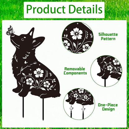 Corgi Metal Garden Stakes Yard Decor, Lawn Ornaments, Dachshund Outdoor - Image 3