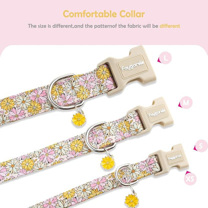 Faygarsle Floral Girl Dog Collar, Cotton Fabric - Image 5