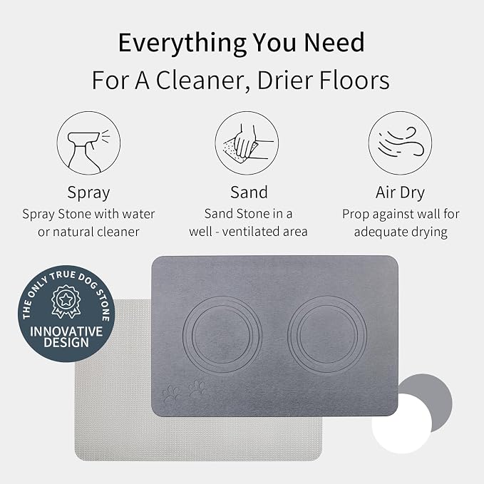 Home Dog Cat Bowl Stone Mat–Natural Diatomite Stone Pet Bowls Mat, Pet Feeding - Image 5