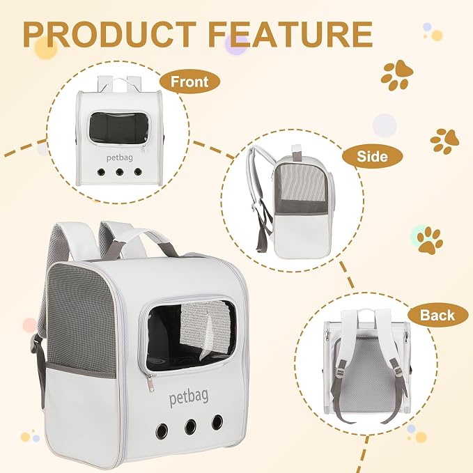 Pet Backpack Carrier, Portable and Ventilated, Oxford Cloth, Dogs Cats and - Image 4