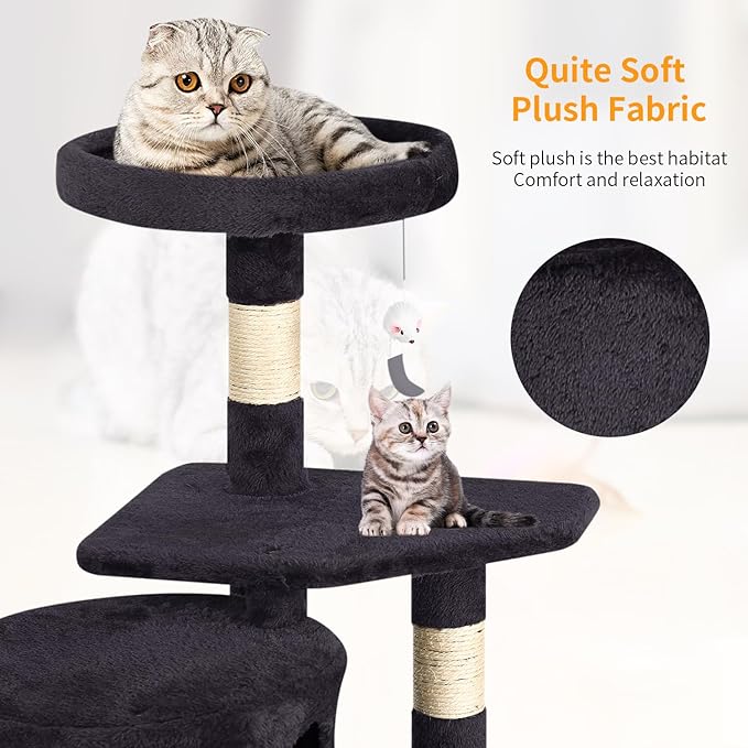 BestPet | 36" Cat Tree Tower | Dark Gray | Sturdy Multi-Level Cat Tree - Image 5