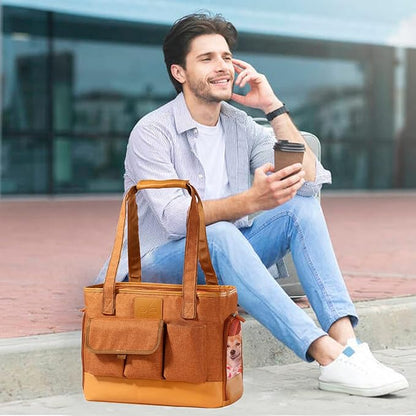 Cat Carrier, Dog Carrier, Pet Carrier, Foldable Waterproof Premium PU Leather - Image 7