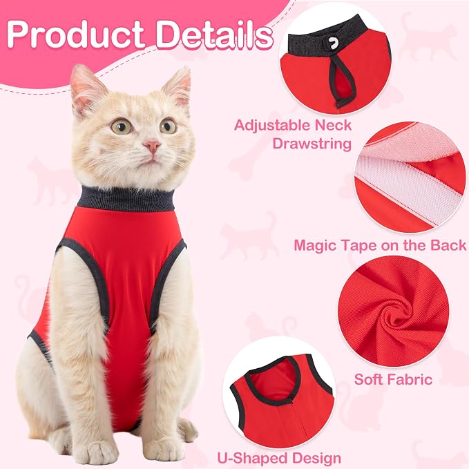 Coppthinktu Cat Recovery Suit for Abdominal Wounds or Skin Diseases, Cat Onesie - Image 3