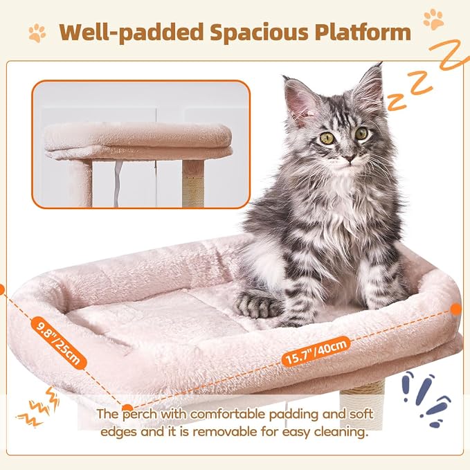 Taoqimiao Cat Tree, 38.5-Inch Cat Tower - Image 3