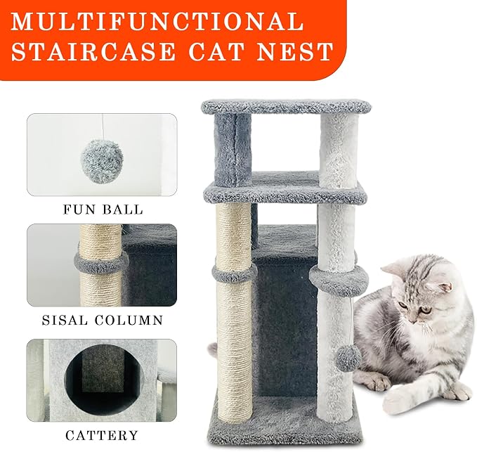 25.6in Cat Tree Tower, Cat Condo - Image 6