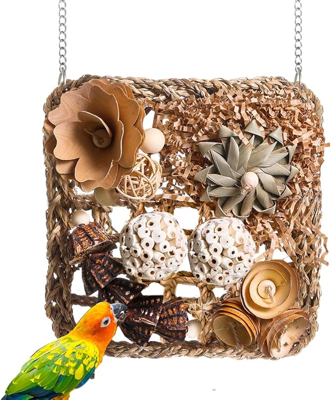 Bird Foraging Toys Natural Bird Toys Conure Toys Parrot Shredding Hanging Toys by Unknown