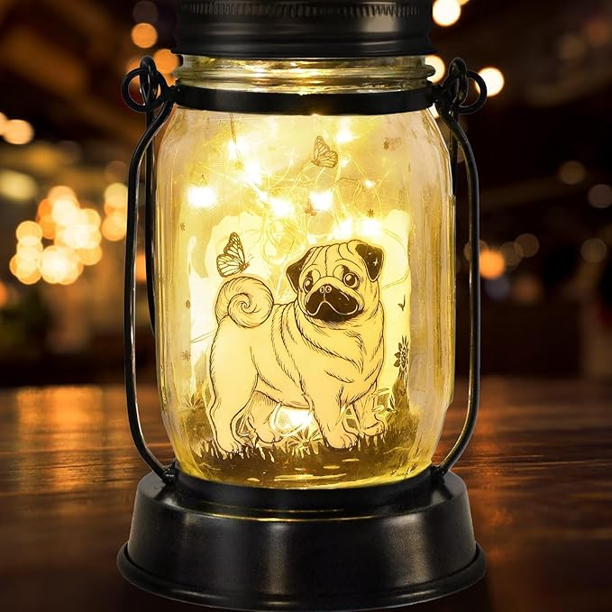 kyoryuger Pug Dog Gifts for Women/Men Pug Dog Solar Lanterns Mom Birthday Gift by kyoryuger