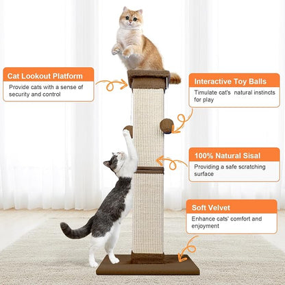 Cat Scratching Post 33 Inch Nature Sisal Cat Scratch Post - Image 4