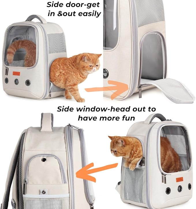 Lollimeow Pet Carrier Backpack, Bubble Backpack Carrier, Cats and Puppies - Image 3