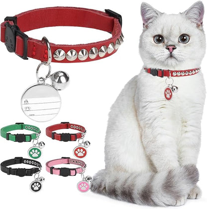 Leather Personalized Breakaway Cat Collar by DILLYBUD