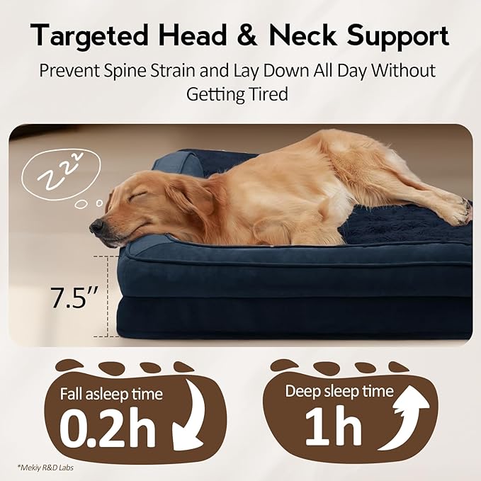 Large Orthopedic Dog Bed with Sides XXL Dog Beds with Removable Washable Cover - Image 3