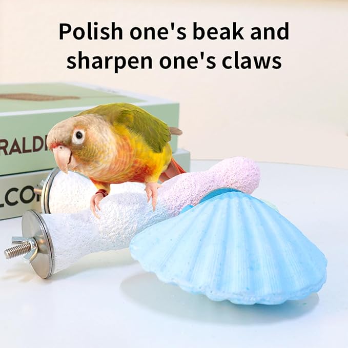 Bird Perches for Cage, Abrasive Surface High Calcium Mineral Parrot Perch Stand - Image 5