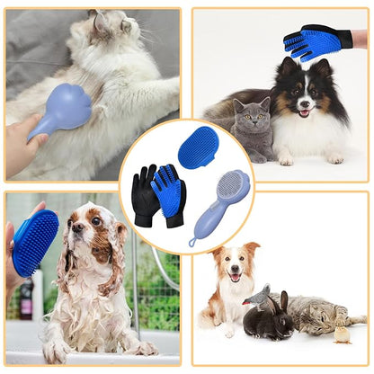 GJEASE Cat Grooming Glove Brush, Self-Cleaning Slicker Pet Brush - Image 7