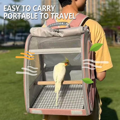 Bird Carrier Backpack, Portable Travel Bird Cage - Image 3