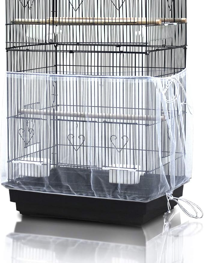 ASOCEA Bird Cage Seed Cather, Universal Adjustable Birdcage Cover Skirt Nylon by ASOCEA