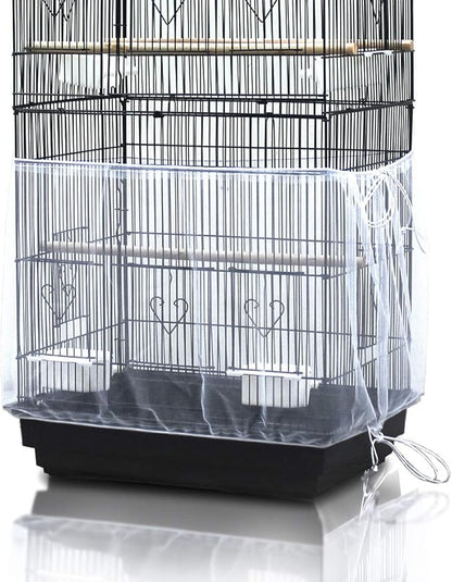 ASOCEA Bird Cage Seed Cather, Universal Adjustable Birdcage Cover Skirt Nylon by ASOCEA