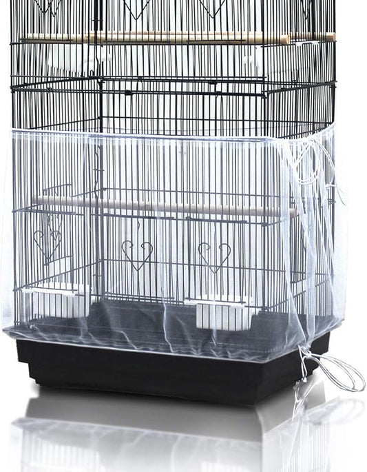 ASOCEA Bird Cage Seed Cather, Universal Adjustable Birdcage Cover Skirt Nylon by ASOCEA