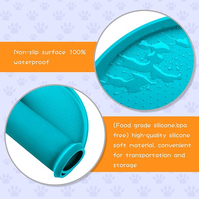 100% Waterproof 0.5" Raised Edge BPA Free Silicone Dog Food Mat, Pet Cat - Image 3