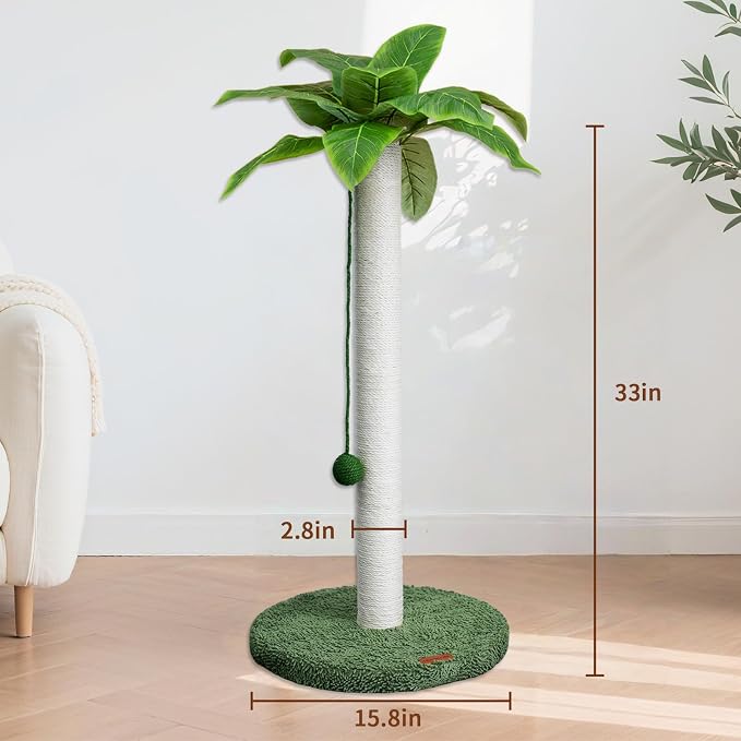 Meowoou Cat Scratching Post 33 Inch Tall Cat Scratcher - Image 6
