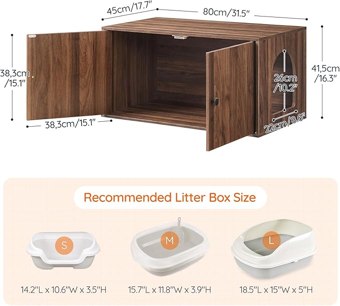 HOOBRO Cat Litter Box Enclosure, Hidden Litter Box Furniture - Image 5