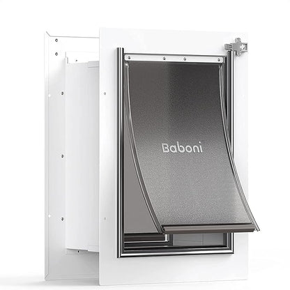 Baboni Pet Door for Wall, Steel Frame and Telescoping Tunnel, Aluminum Lock by Baboni