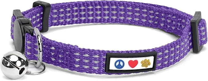 Pawtitas Reflective Purple Cat Collar by Pawtitas