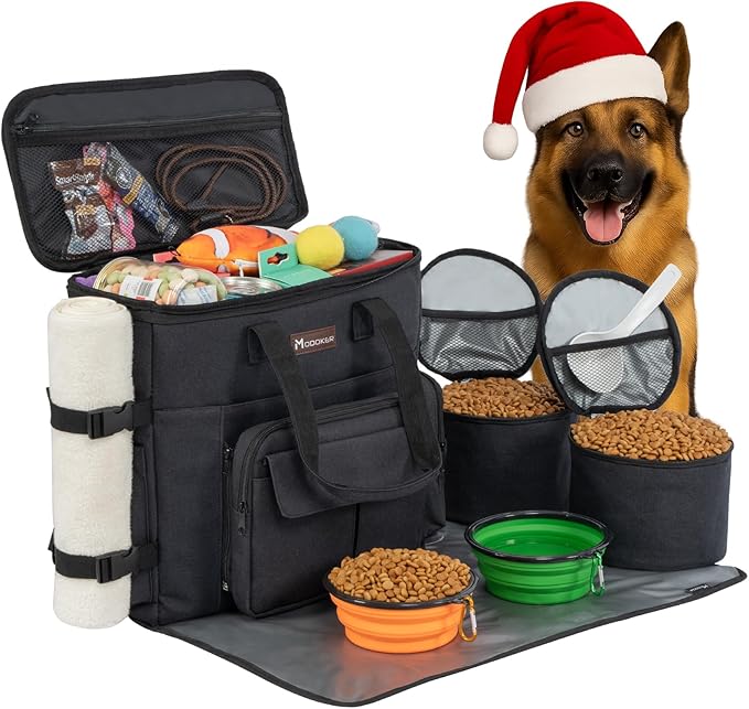 Modoker Dog Travel Bag with 2 Collapsible Dog Bowls, 1 Dog Backpack, Airline by Modoker