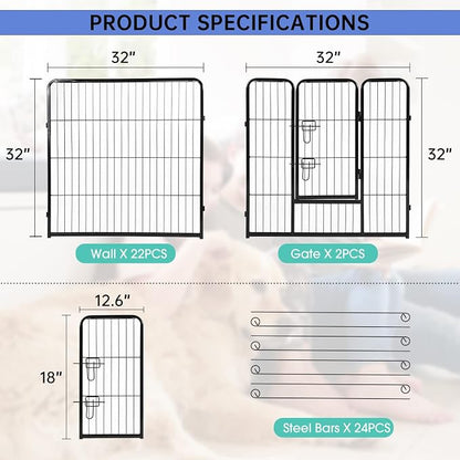 BestPet | Dog Playpen | 32 Inch, 24 Panels | Heavy Duty Metal Pet Exercise Pen - Image 8
