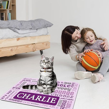 Personalized Dog Food Mat with Photo Name Custom Non Slip Pet Feeding Mat - Image 6