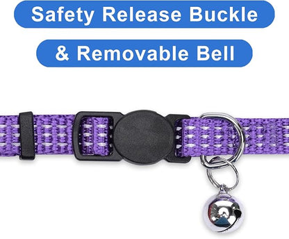 Pawtitas Reflective Purple Cat Collar - Image 3