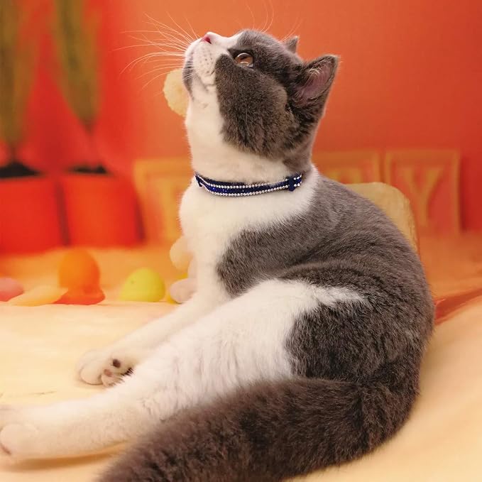 THAIN Basic Adjustable Cat Collar Bling Diamond Breakaway - Image 7