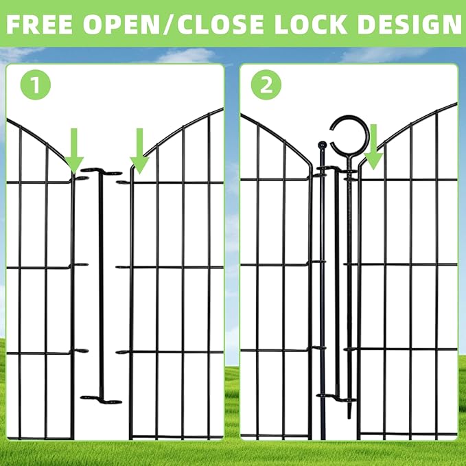 Decorative Garden Fence 32in x12ft, 5 Pack No Dig Fence Animal Barrier - Image 4