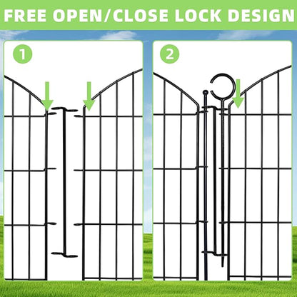 Decorative Garden Fence 32in x12ft, 5 Pack No Dig Fence Animal Barrier - Image 4