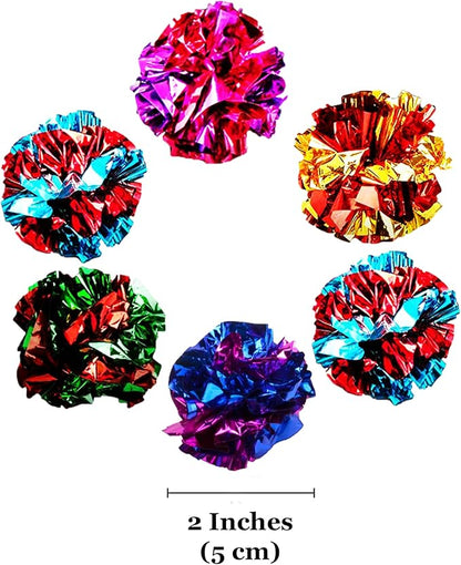 SunGrow Cat Crinkle Balls, Mylar Crinkler, Stress-Relief Toy - Image 7