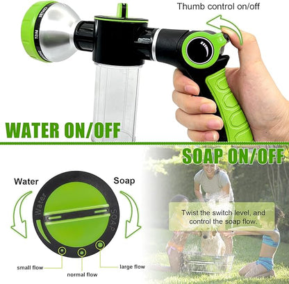 Dog Washing Hose Attachment, 8-in-1 Sprayer Mode Garden Hose Nozzle - Image 3