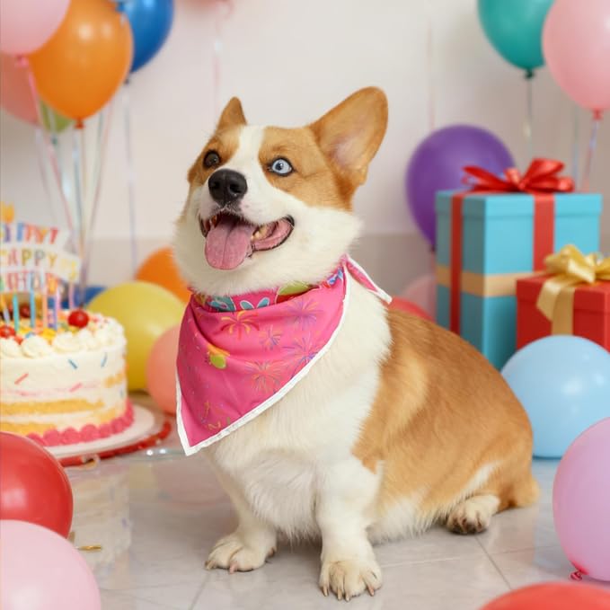 Birthday Dog Bandanas Girl, Cat Dogs Triangle Pet Scarves - Image 3