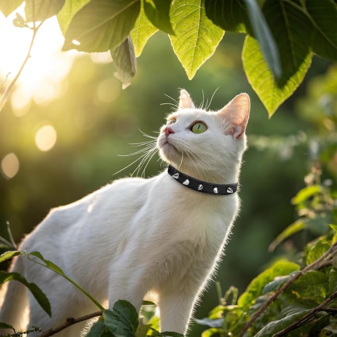 EXPAWLORER Leather Cat Collar for Girl Boy- Adjustable Pet Collar - Image 8