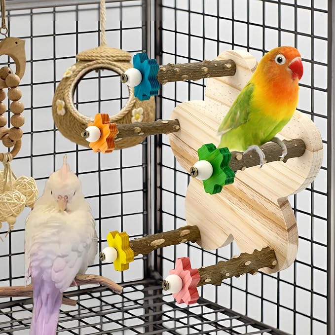 Parakeet Toys, Natural Wood Perch - Image 6