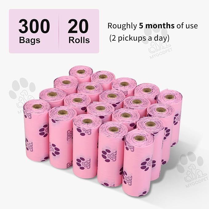 Dog Poop Bags Rolls 300 Count Biodegradable Poop Bags Refills - Image 7