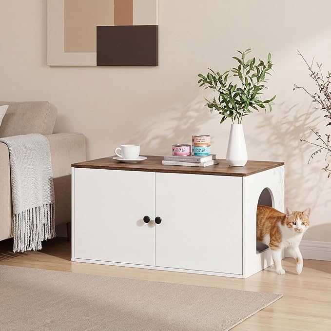 HOOBRO Cat Litter Box Enclosure, Hidden Litter Box Furniture - Image 4