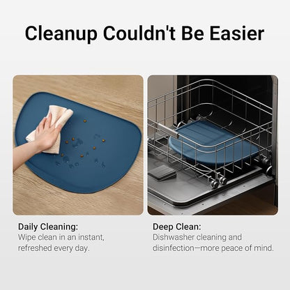 DownyPaws Dog Food Mats for Floors Waterproof, BPA Free Silicone Dog Bowl Mat - Image 8