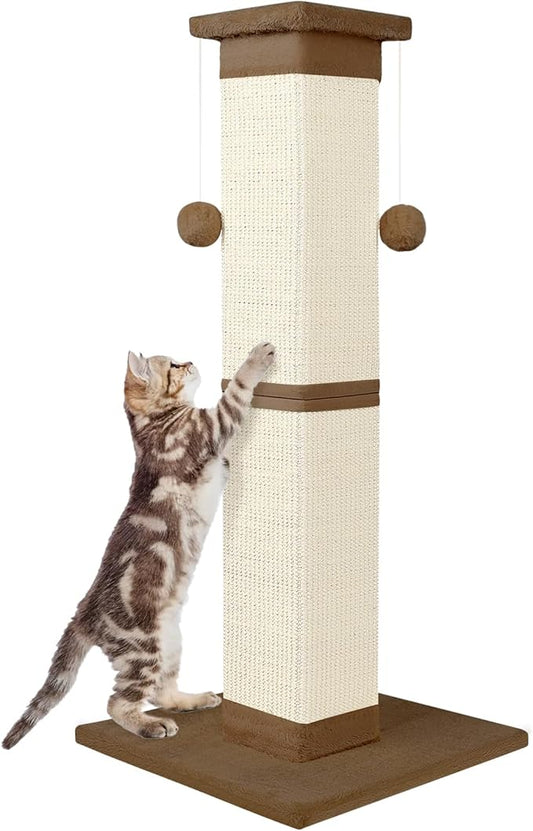 Cat Scratching Post 33 Inch Nature Sisal Cat Scratch Post by SOCATER