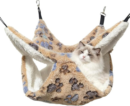 Cat Hammock for Cage, Soft Warm Hanging Bed for Kitten, Guinea Pig, Chinchilla by OINEEDU
