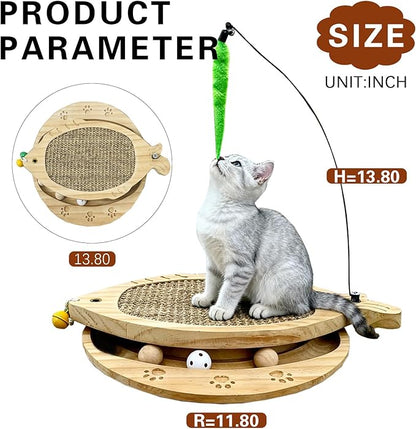 Cat Scratcher with Natural Sisal Pad, 3-in-1 Cat Scratching Board, 2-Tier - Image 6